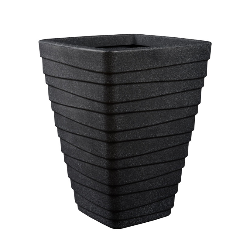 Conical Square Lined Planter - Charcoal Finish