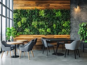Fiev-star-hotel-cafe-interior-design-green-wall