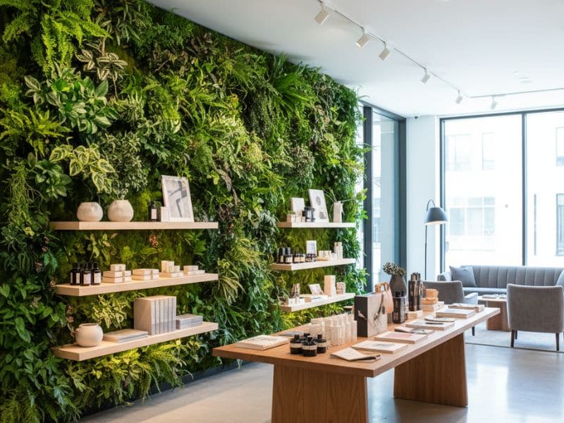 indoor plant wall for concept retail store 1