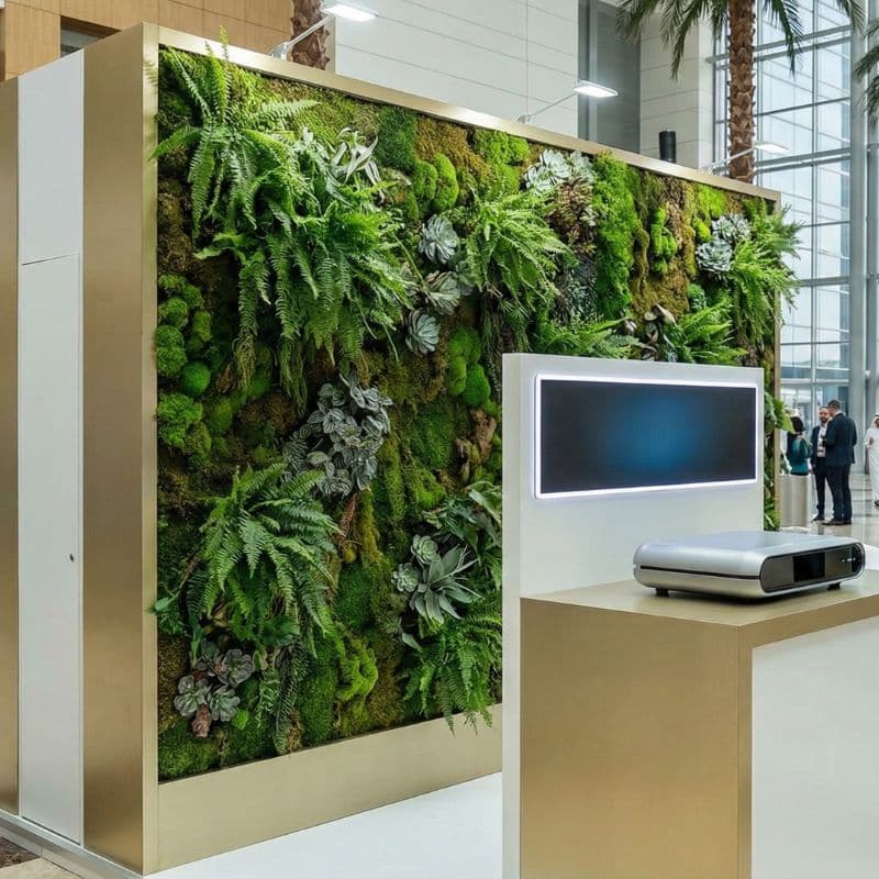 Green-Wall-in-Corporate-Product-Launch-Booth