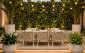 Lush living green wall in a modern Dubai interior, representing expert green wall design and installation by Plantscapes