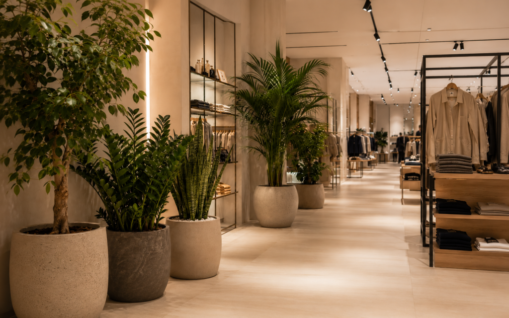 Interior landscaping commercial installation in a UAE retail environment